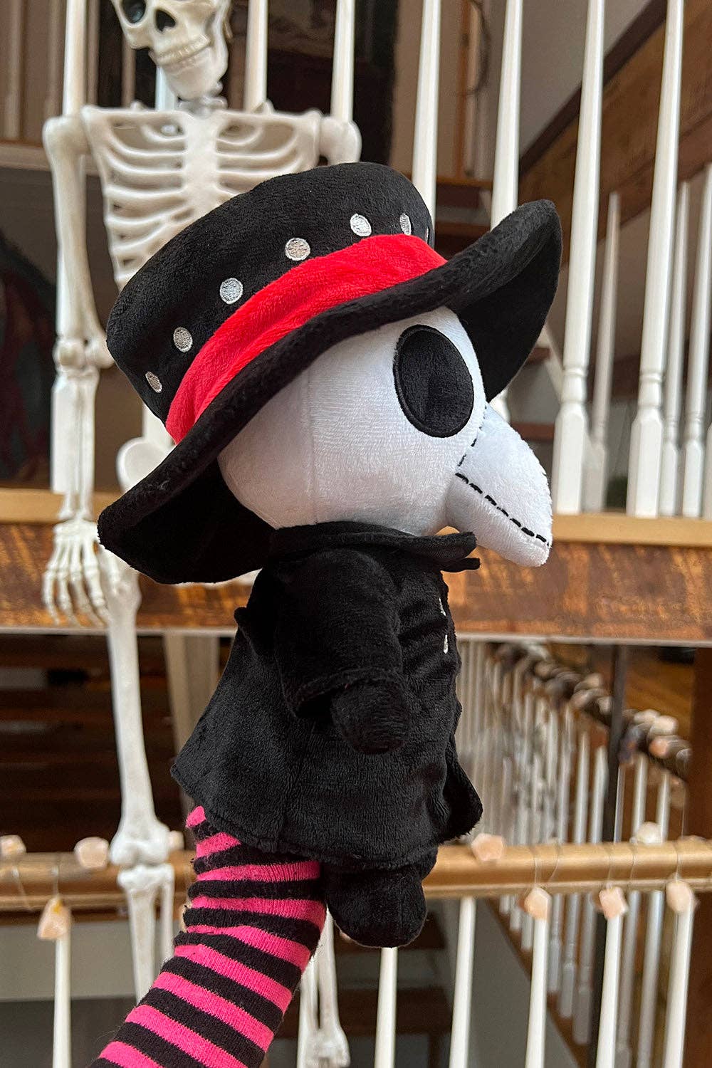 Peluche Doctor De La Peste De 20 Cm Con Luz Brillante En La Mano – Juguete Suave De Algodón PP Para Halloween Y Colección